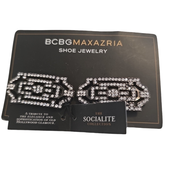 🦋 BCBG shoe jewelry. The socialite collection in hematite and rhinestones. NWT. - Picture 1 of 3